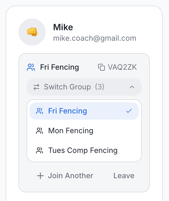 Multiple Groups - Group switcher