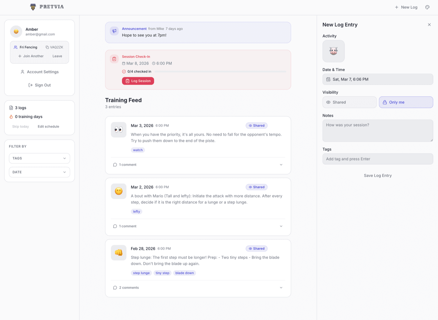 Pretvia Dashboard Preview